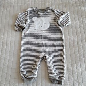 Carters Bear Face Stripe Terry Halloween Jumpsuit